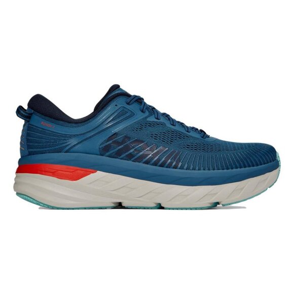 Hoka Men's Bondi 7 Sneakers in Real Teal / Outer Space - Picture 1 of 9